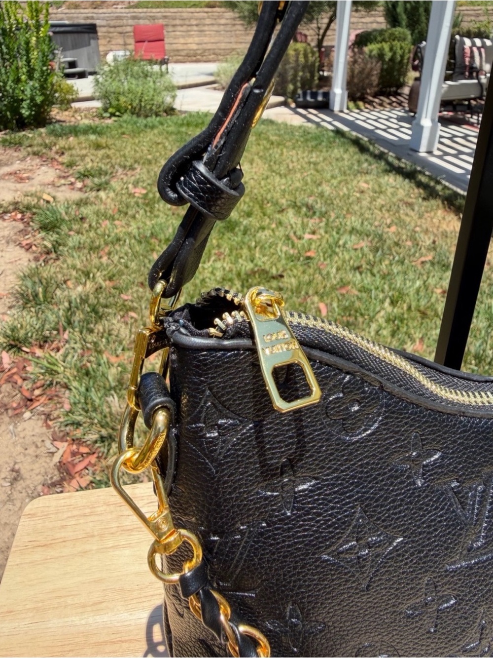 NEW LV inspired Print Boulogne PM Black Embossed Monogram Empreinte Shoulder Bag - Picture 3 of 12